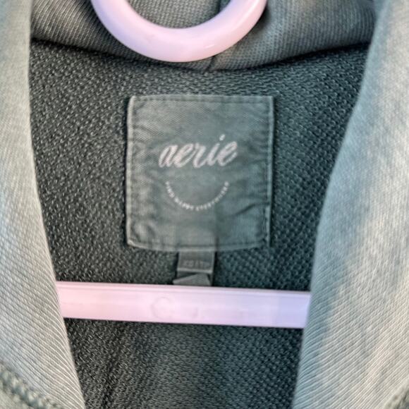 Aerie Beach Weekend Hoodie Womens sz XS Oversized Green Vintage Washed‎ **flawed - Picture 4 of 7